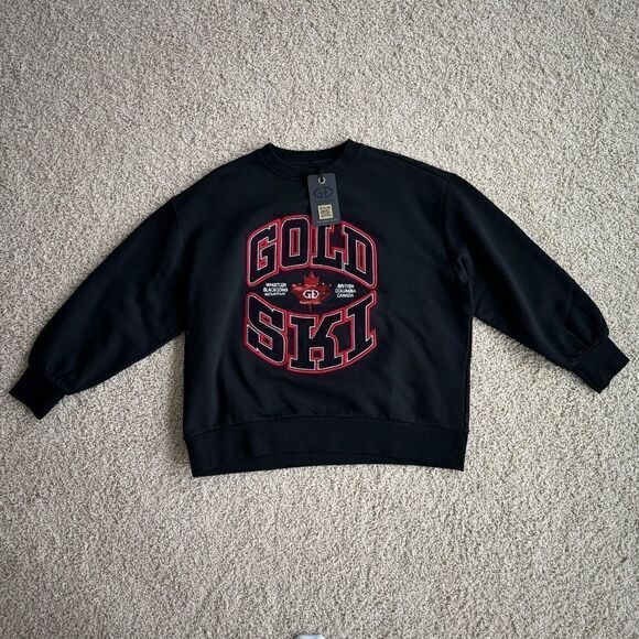 Goldbergh W RINK CREW NECK SWEATER Black Sweatshirt Apres Ski NWT XS - Picture 7 of 8